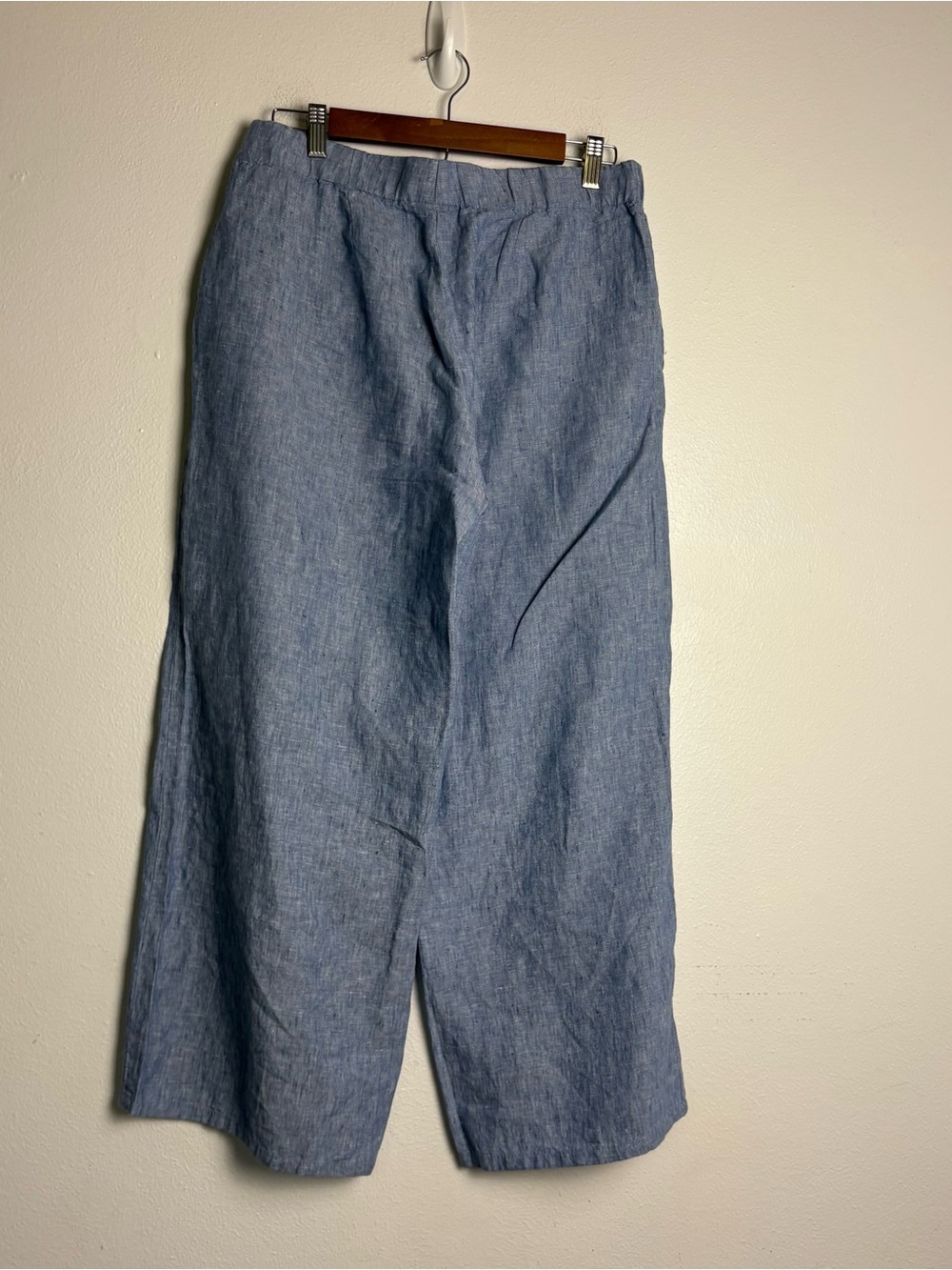 J Jill 100% Linen Blue Wide Leg Pants Summer Coastal Classic Size Small - Picture 7 of 12